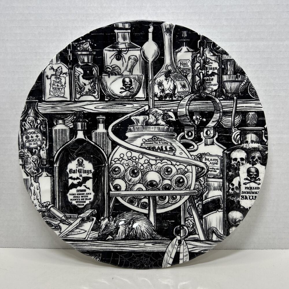 Witches Apothecary Halloween Black Design Ceramic Dinner 10” Plate ROYAL WESSEX